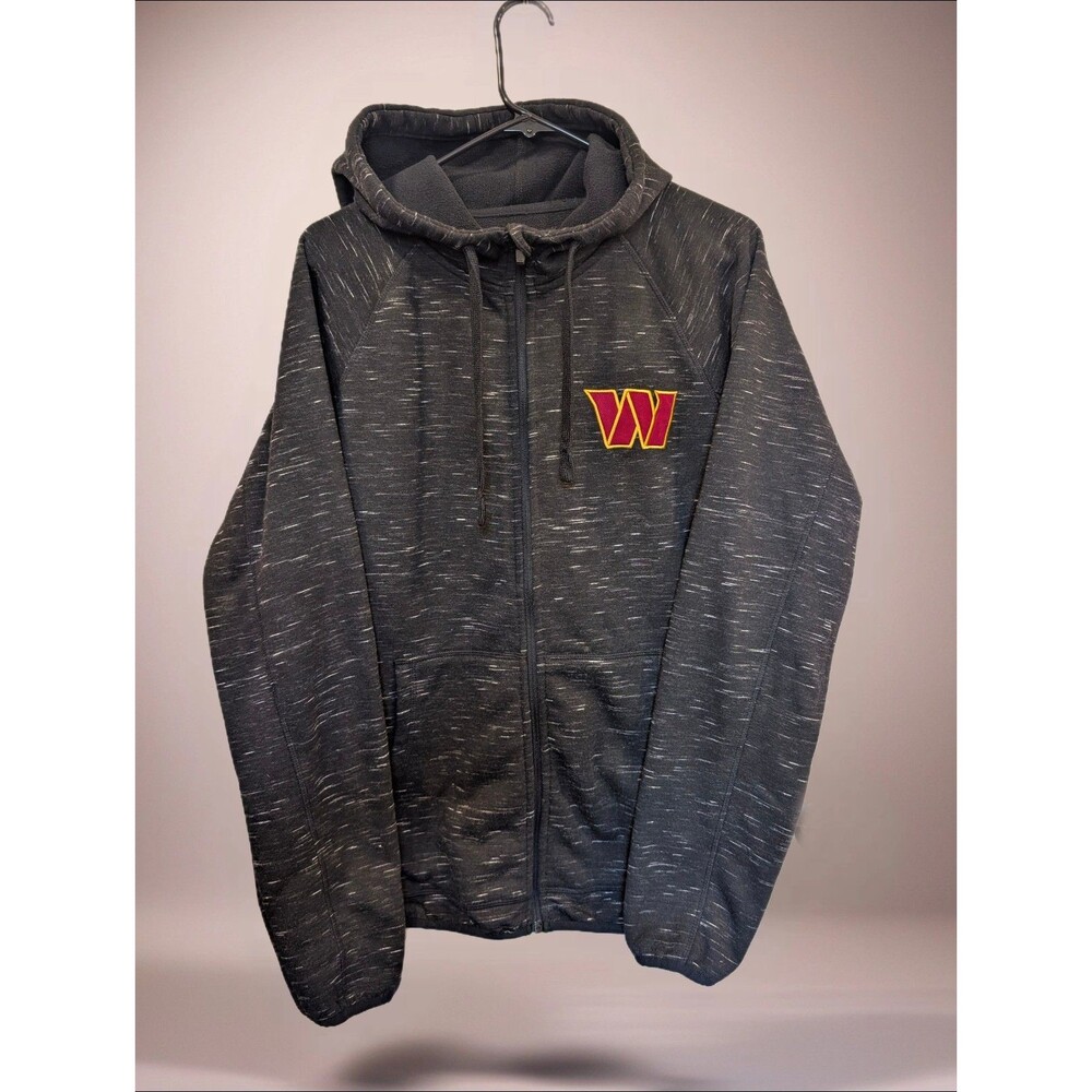 Women's NFL Washington Commanders Fleece Hooded Sweater Heathered Black Large